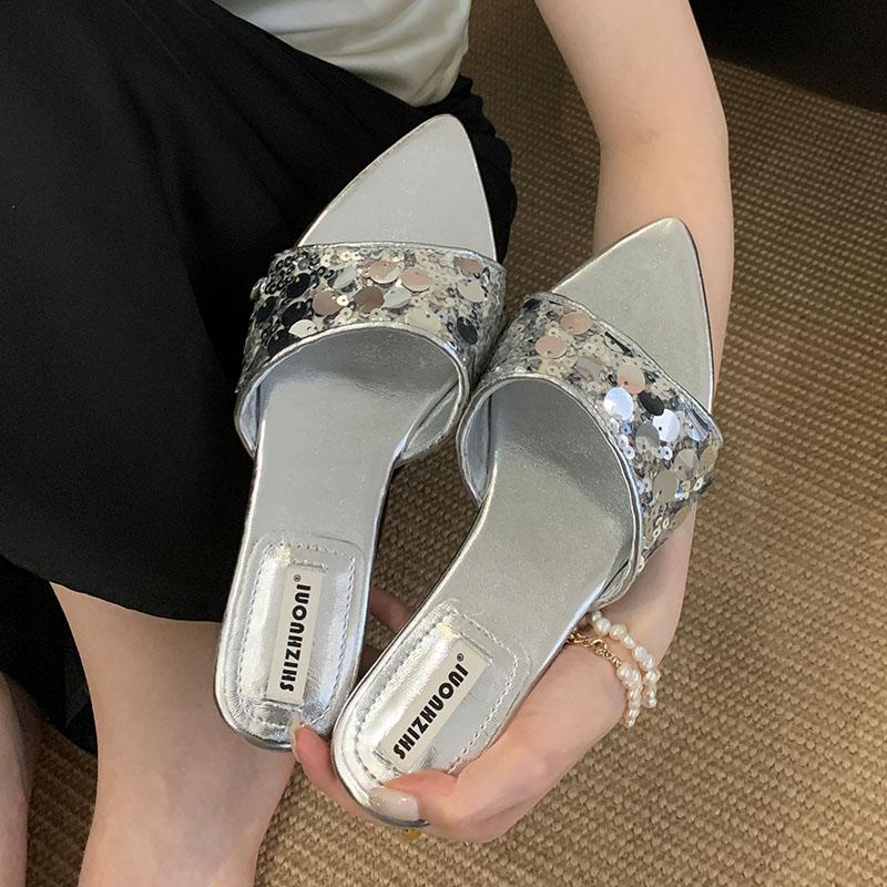 Fashion Fashion Pointed Toe Women Flats Slippers Shoes Outdoor Female Summer Beach Slides Footwear Ladies Flats Slippers Shoes Sandals
