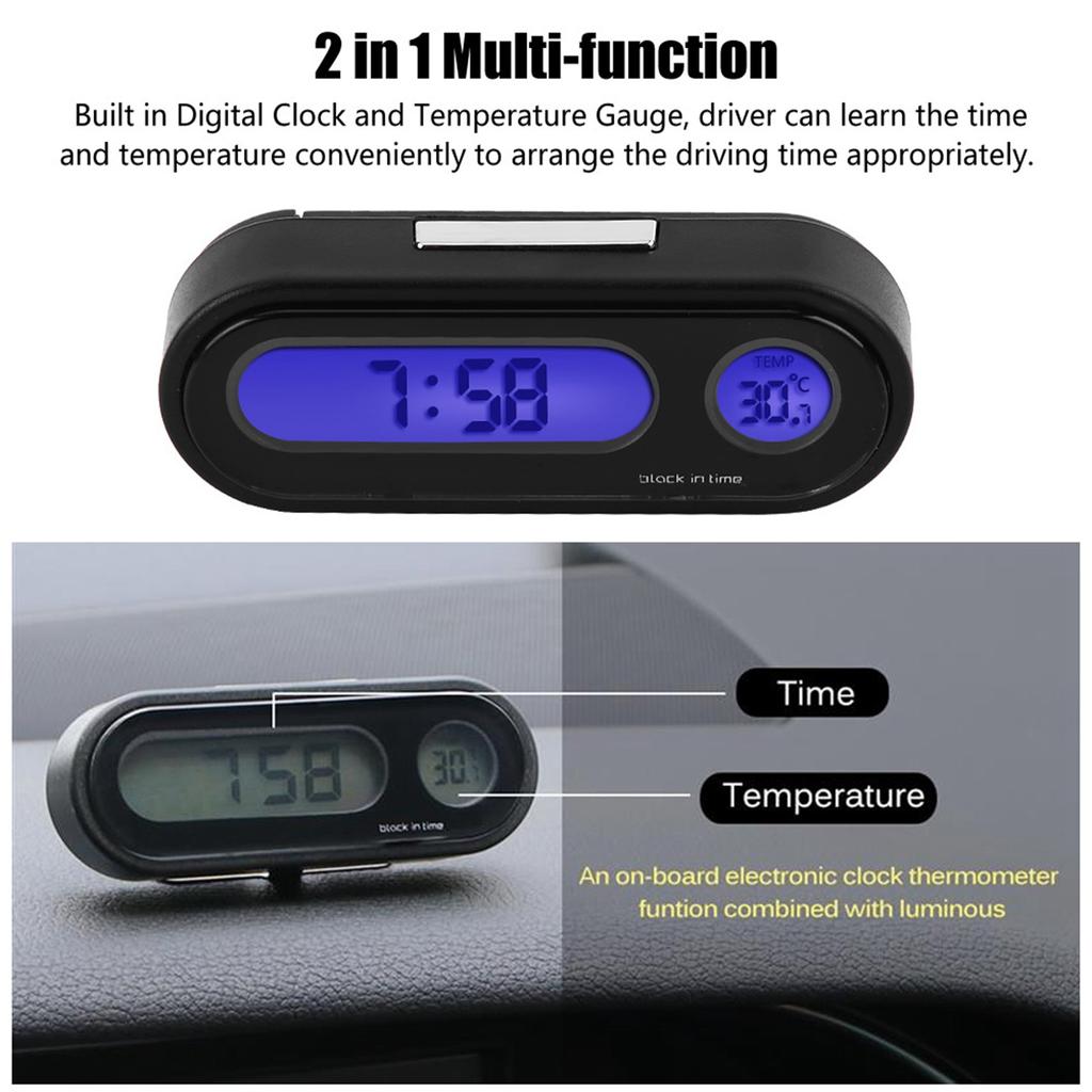 LED Backlight, 2 In 1 for Car Vehicle Interior, LED Electronic Watch, Digital Clock, Thermometer, Voltmeter