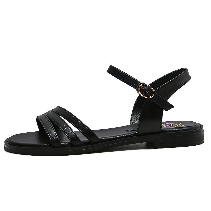 Elegant Women's Summer Sandals Shoes Genuine Leather Casual Flats White Beach Shoes Confortable Flip Flops Girls Footwear