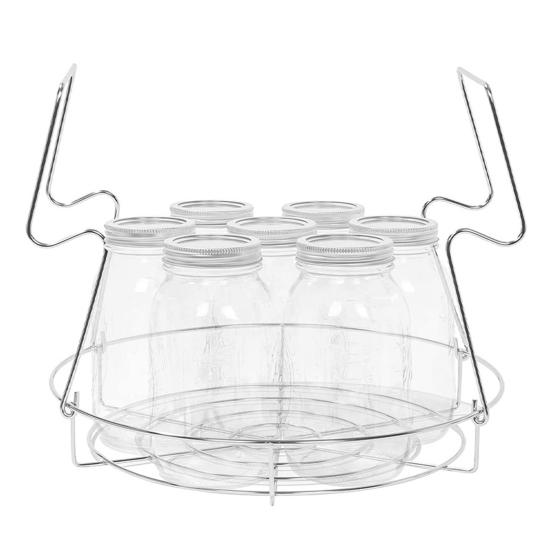 Canning Jar Rack Stainless Steel Canning Jar Lifter Tongs Steamer Rack for Stove Top Heating Regular Wide Mouth Mason Jars