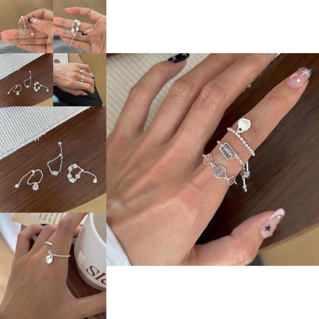 Stilvoller Koreanischer Geometrischer Verstellbarer Kupferring Für Frauen Perfekt Zum Schichten