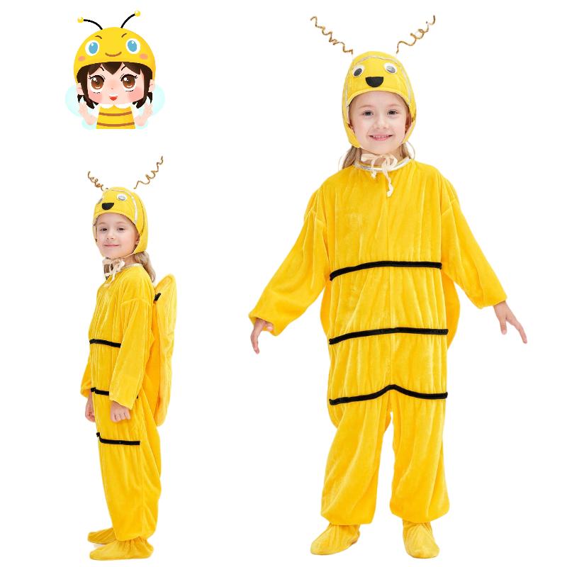 Bee Children Cosplay Jumpsuit Tight Animals Halloween Party Stage Outfit Perform