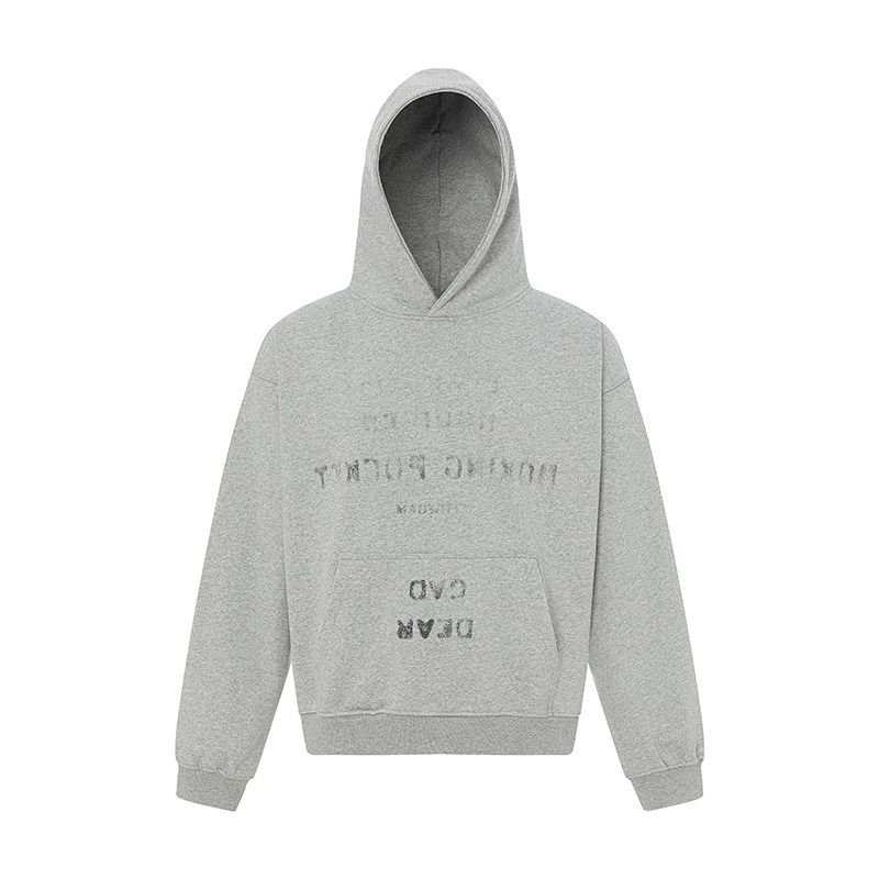 

Madwitch Heavy Washed Vintage Hoodie for Men and Women with Retro Gradient Print Vintage Couple Hoodie Deep flower Gray M