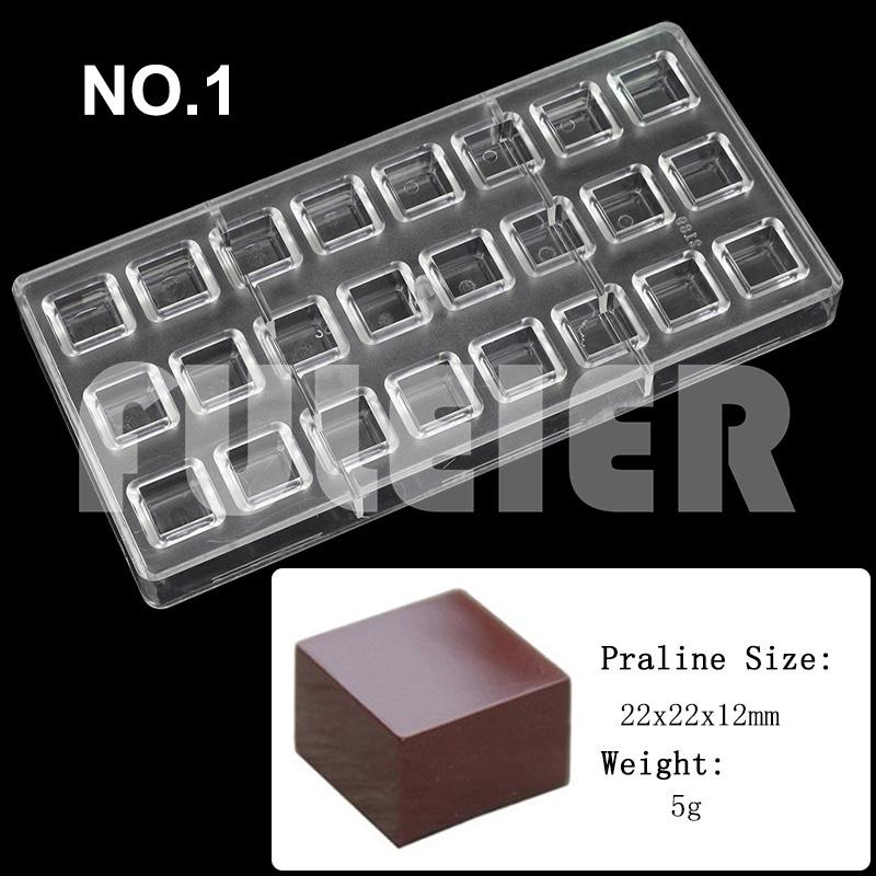 Polycarbonat Schokoladenformen Quadratisch Rund Süßigkeiten Süßwarenriegel Form Backen Kuchen BonBon Süßwarenwerkzeuge Backzubehör