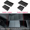 2PCS Lower Center Console & Armrest Organizer Trays For Model Y Juniper & Model 3 Highland 2025 2026 Inner Storage Box