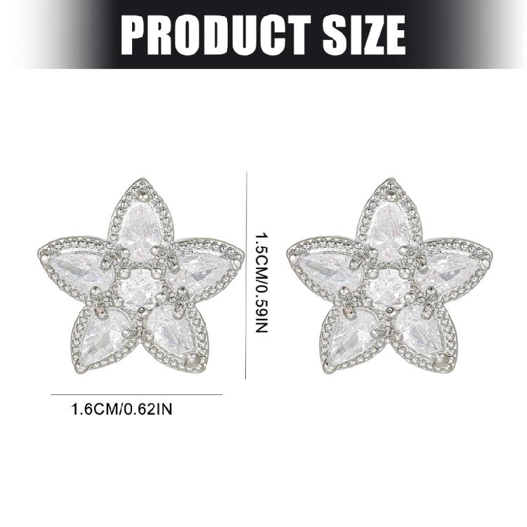 2PCS Premium Earphone Ear Clip For Freeclip 1/2 Earbud Charm Featuring Faceted Zircon Stones In 5Point Star Pattern