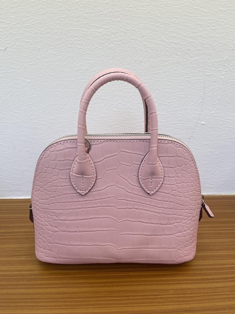 Spring new women's bag cowhide alligator pattern leather mini mini shell bag messenger bag portable women's bag