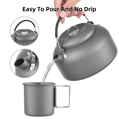 Camping-Wasserkocher und 450 ml 250 ml Metallbecher-Set, Wasserkocher für kochendes Wasser im Freien, Rucksack-Wasserkocher, 1,4 l
