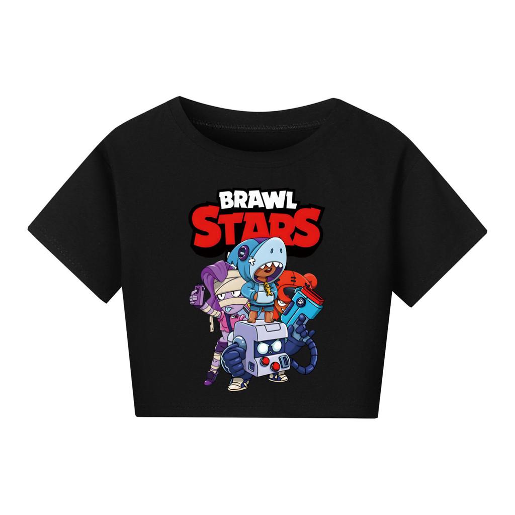 

4093 Футболка з коротким рукавом для дівчат з принтом Brawl Stars 120cm