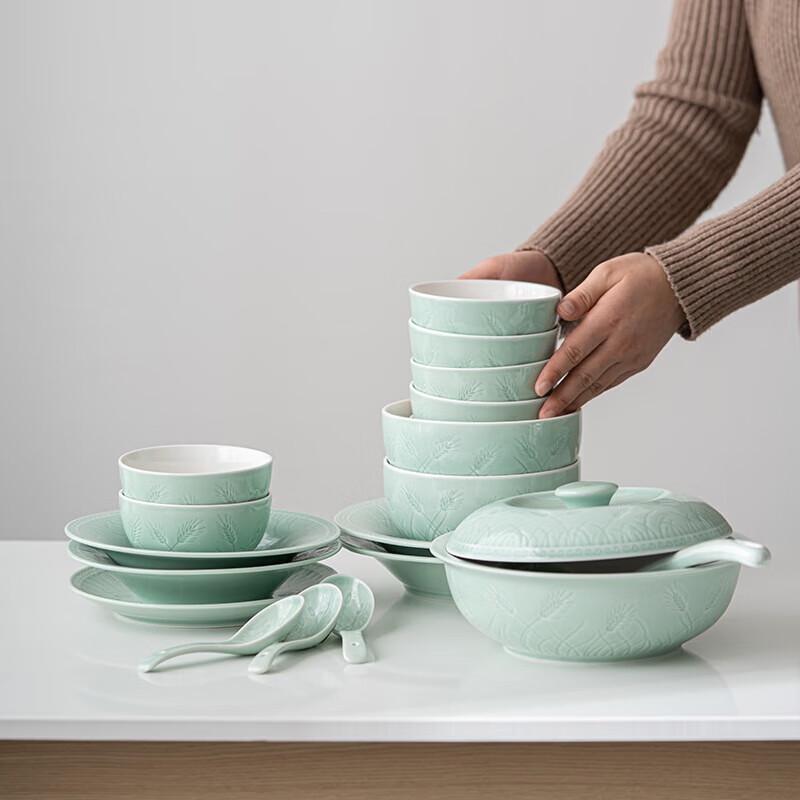 

Sushic 56-Piece Celadon Ceramic Dinnerware Set