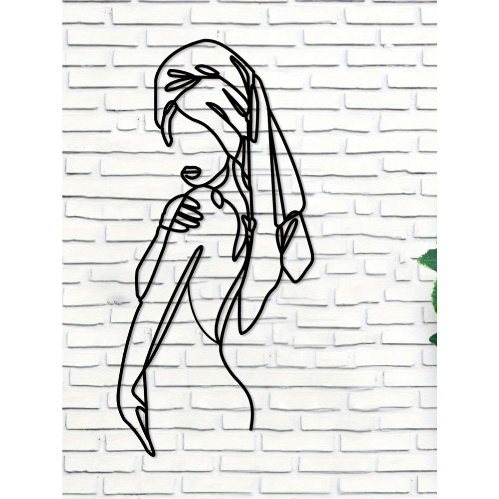 

Handmade Iron Wire Bust Sculpture, Creative Girl Art Statue, Indoor Outdoor Wall Decor, Home Office Gift TY5603