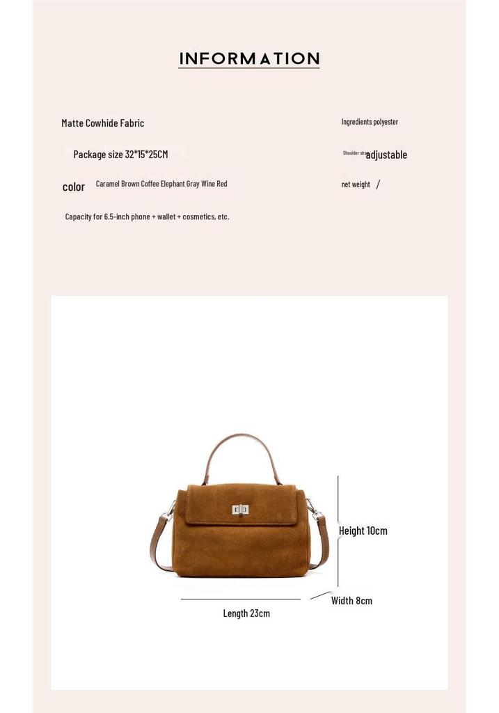 Borsa da Donna Lusso Coreana in Vera Pelle - Borsa a Tracolla in Pelle di Mucca Stile Giapponese
