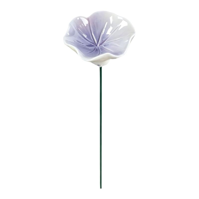 Handmade Garden Water Cup Stake, Ceramic Flower Piece for Yard Pots, Outdoor Soil Use and Small Space Display Layout