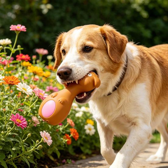Jucărie Animal Câine din Latex Jucărie Scârțâitoare pentru Câini Jucărie pentru Dentiția Puiilor pentru Masticatori Agresivi Curățarea Dinților Joc de Aducere