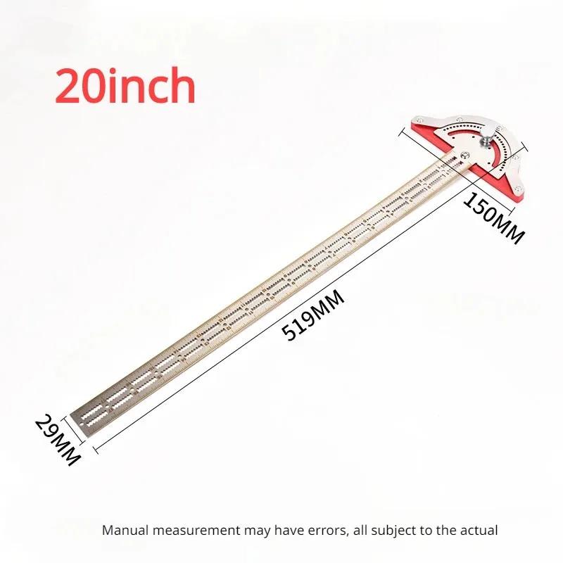 Woodworking Ruler Edge Ruler Stainless Steel Scale Clear Angle Measuring Tool