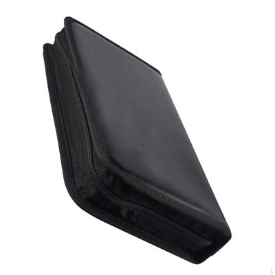 80Disc Heavy Duty CD DVD Storage Bag Case PU Kožený držák disků černý