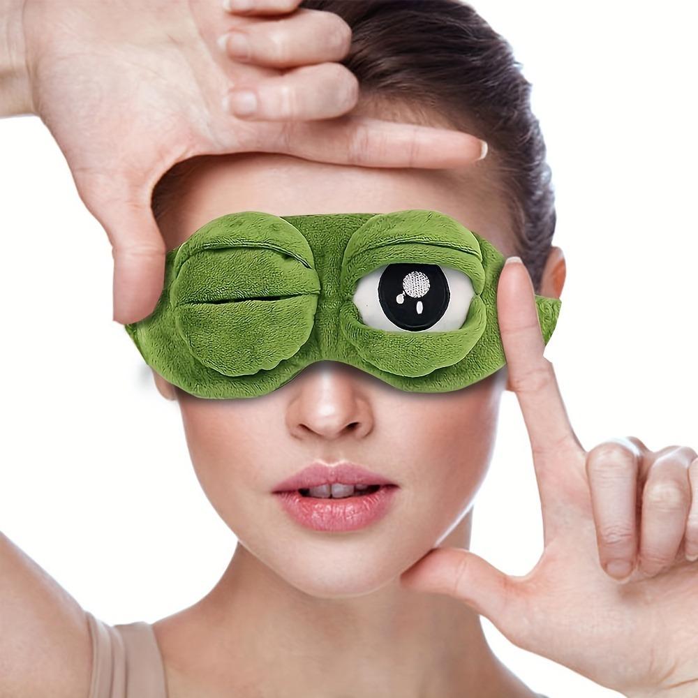 1Pcs Cute Frog Sleep Eye Mask, Eye Protector, Lunch Break Shading Sleep Eye Mask, Soft & Comfortable Eye Mask