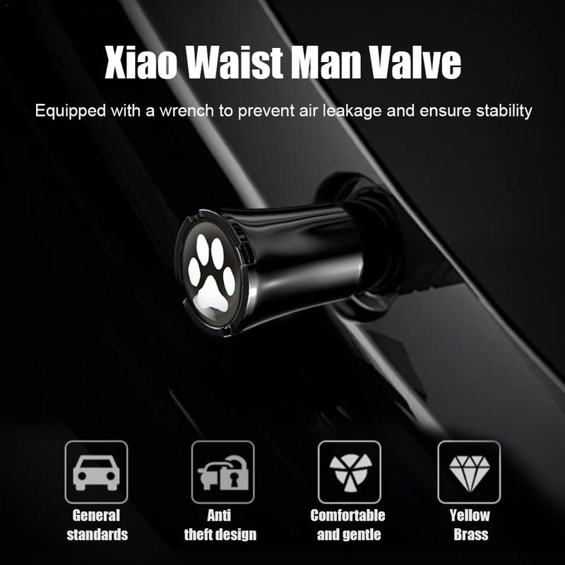 Tire Stem Valve Caps Tire Valve Stem Sleeve Caps Dress Up Kit Rust Resistant Leak-Proof Alloy Cat/Dog Paw Printed Metal Air Caps