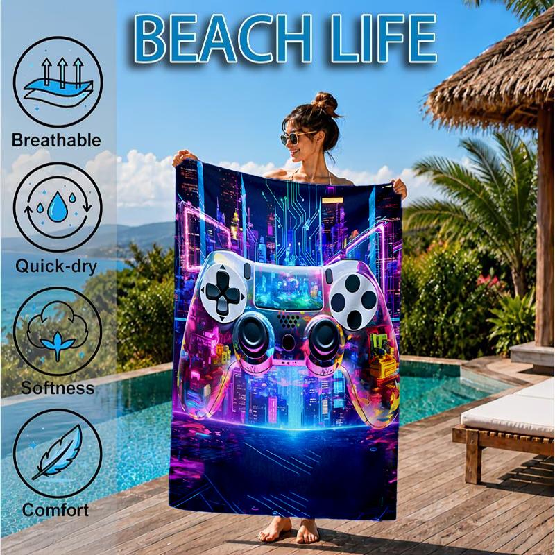 Electric Gaming control Beach Towel, Microfiber Beach Towel, Perfect For Pool, Beach, Travel, Home Decor Beach Party Fan gifts