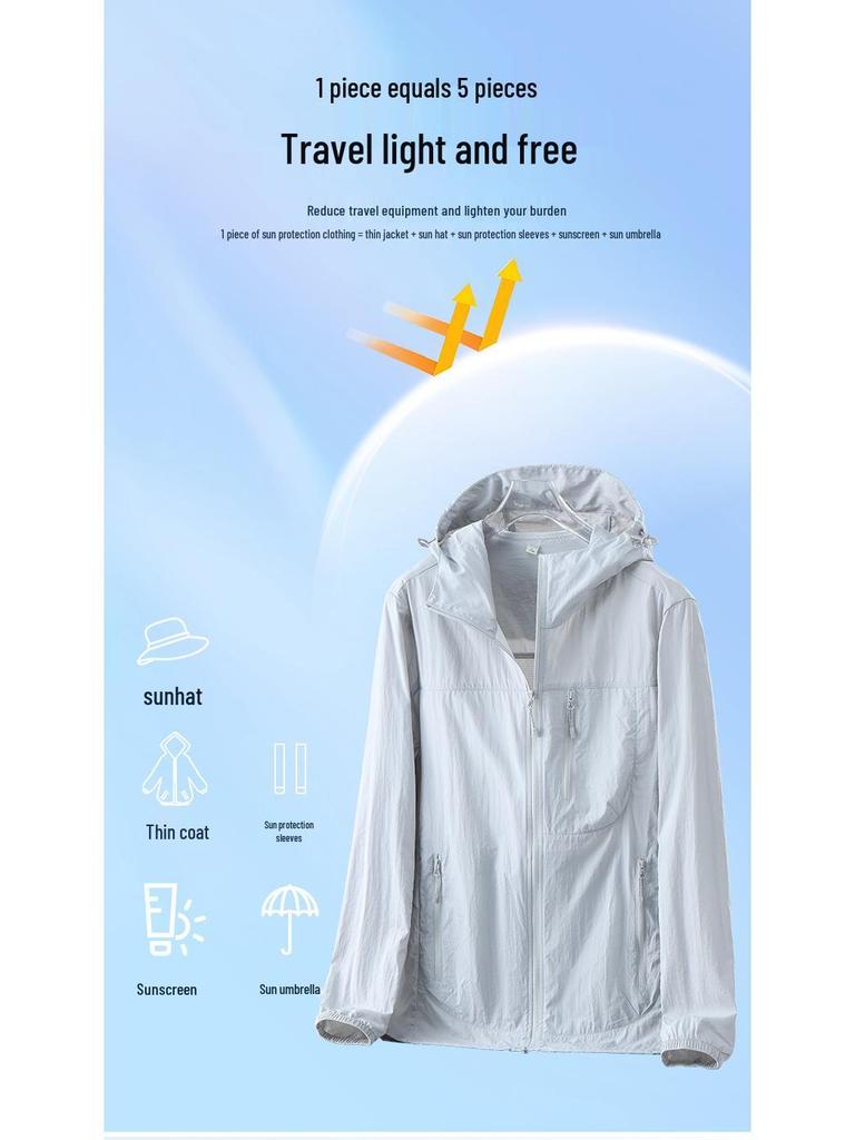 New Lightweight Windproof Sun Protection Jacket – Breathable, Loose Fit for Outdoor Summer Activities