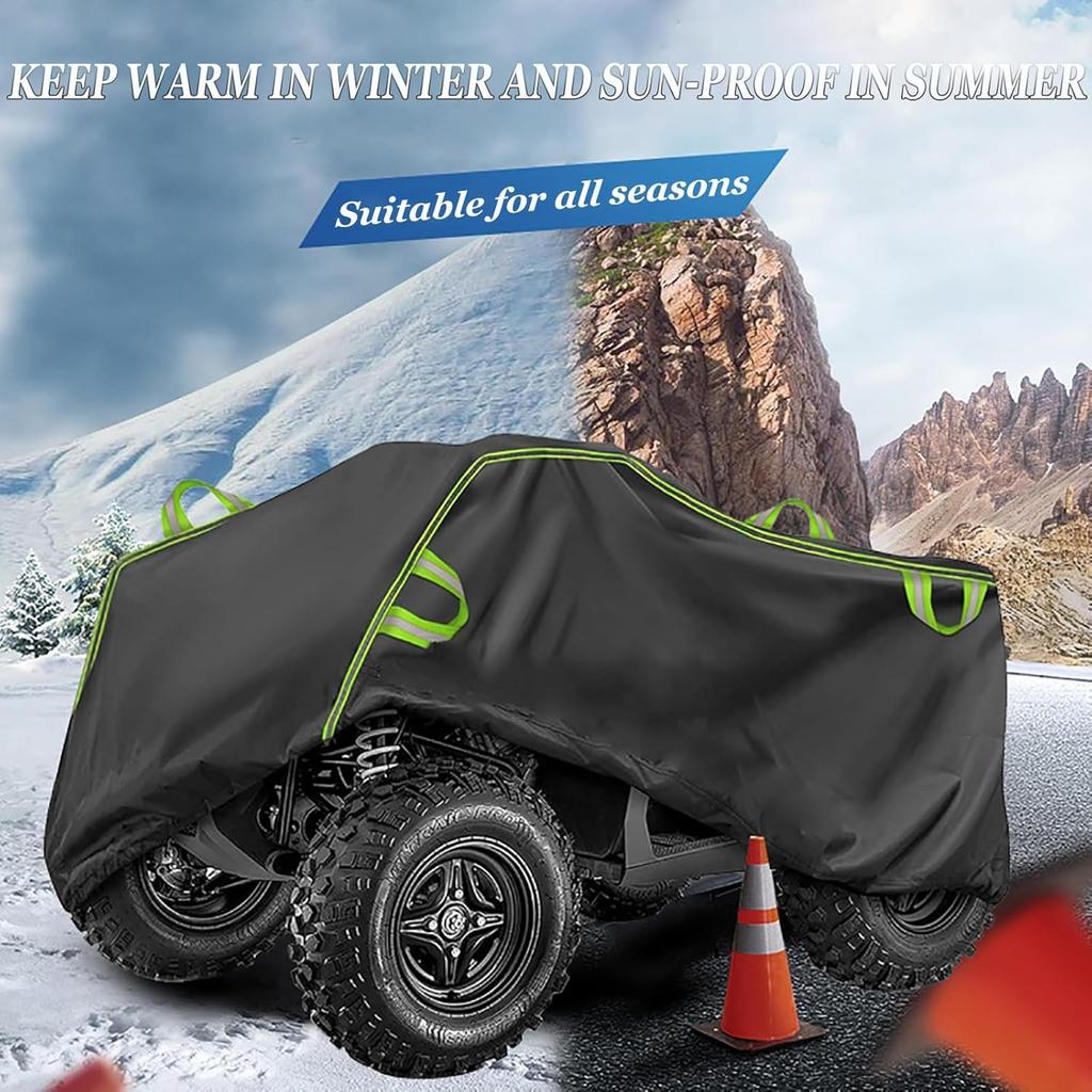 Heavy Duty ATV Cover for Grizzly 700 EPS 2007–2025 All Weather Quad Bike Cover Outdoor Storage Protection for 4 Wheeler Quad Garage with Elastic He