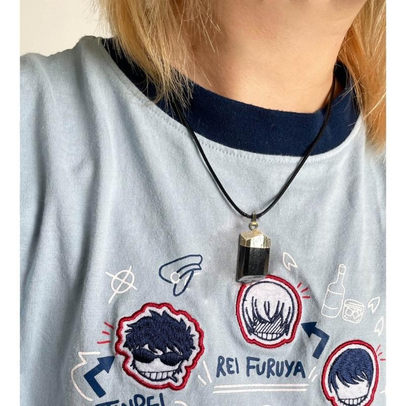 Handcrafted Natural Stone Neckchains Black Tourmalines Pendant Necklace Stones Drop Pendants Costume Accessories Choker