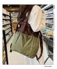 Korean Style Foldable Waterproof Polyester Drawstring Backpack - Large Capacity Shopping Bucket Bag