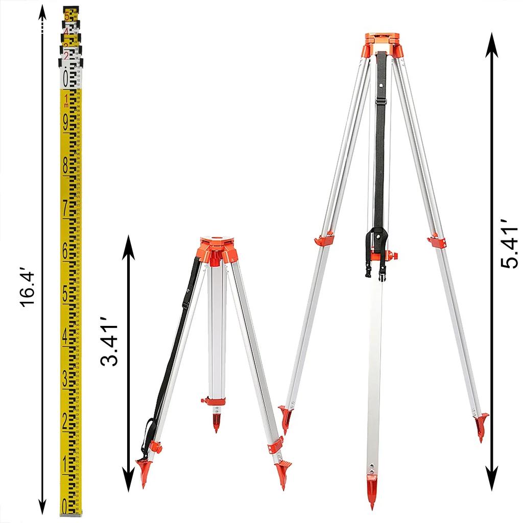 Laser Level 360 Rotary Auto Self-Leveling ±5 Degrees W/ Tripod & Staff Nivel Laser Construction Tools for Outdoor Industry