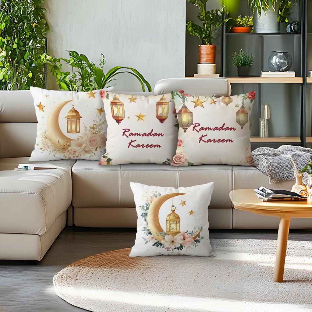 Ramadhan Festival Lantern Flowers Cushions Pillowcase Polyester Cushion Cover Throw Pillow Pillowcover Home Car Sofa Decor