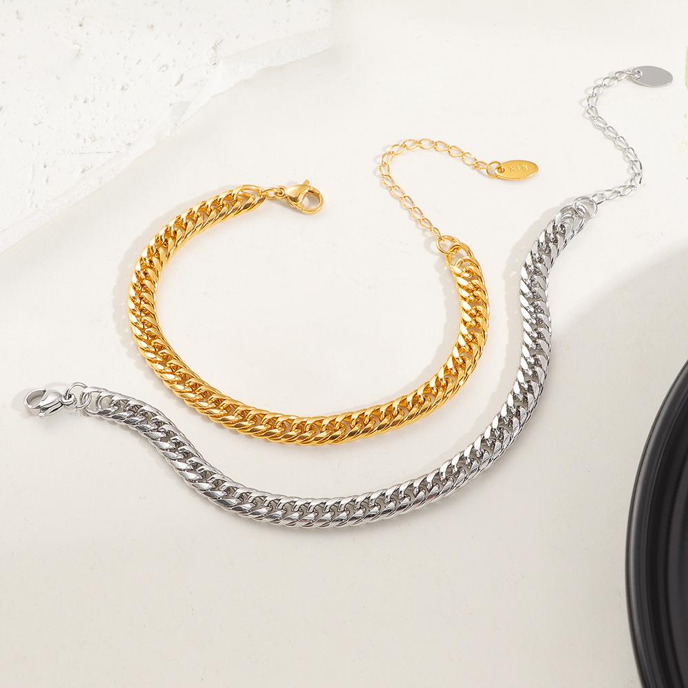 Trendy Hip Hop Cuban Chain Titanium Steel Bracelet - Cool, Stylish, Simple Fashion Jewelry