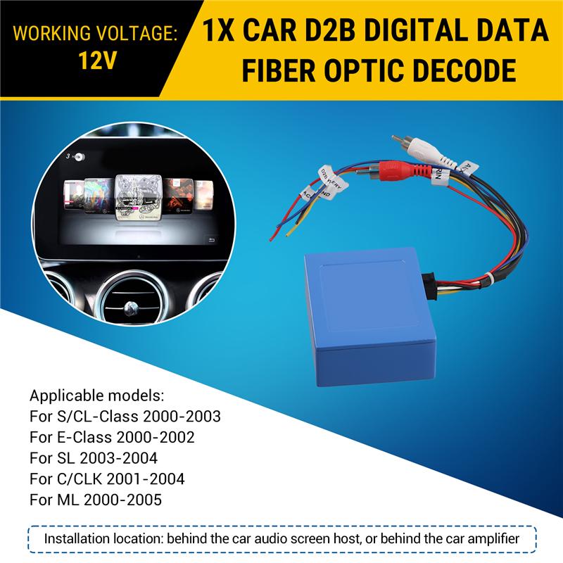 Car D2B Digital Data Fiber Optic Decoder Car Radio Adapter For Mercedes Benz ML S/CL SL ECS CLK E Class-A87Q