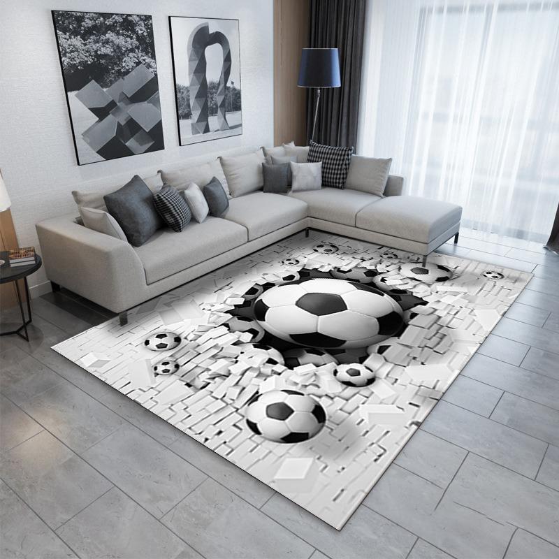 3D Football Large Carpet Rug for Home Living Room Bedroom Sofa Doormat Decor Children Play Area Rug Carpet Non-slip Floor Mat