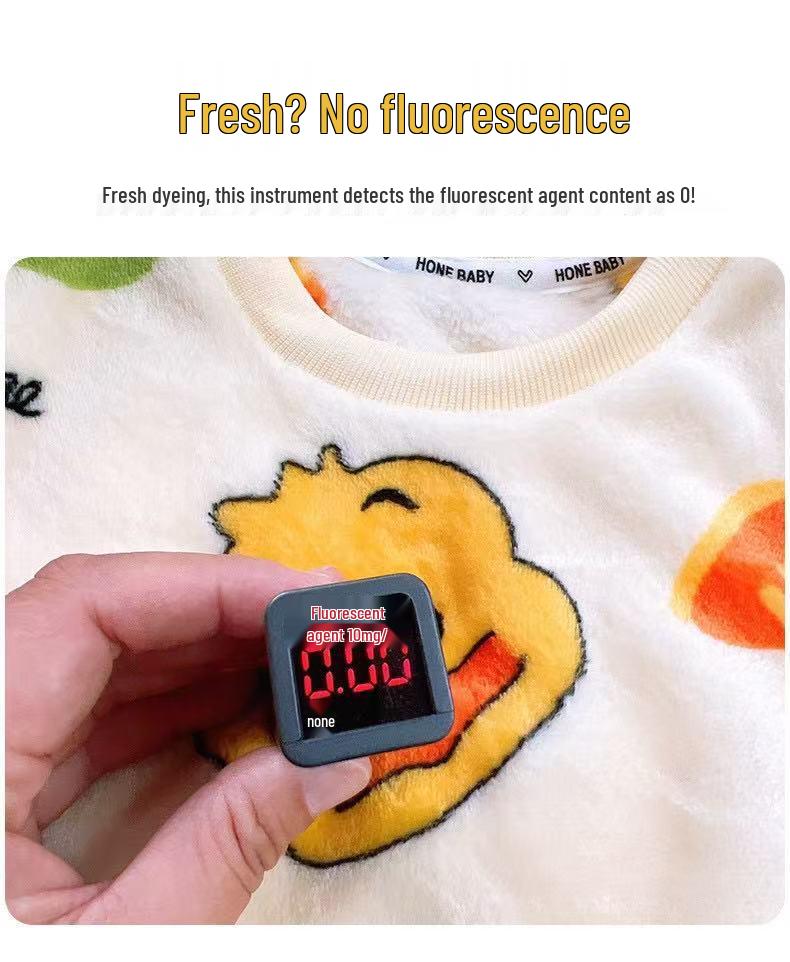 Children's Coral Fleece Flannel Pajamas - Cartoon Round Neck, Thickened Velvet Set for Boys, Girls, Babies