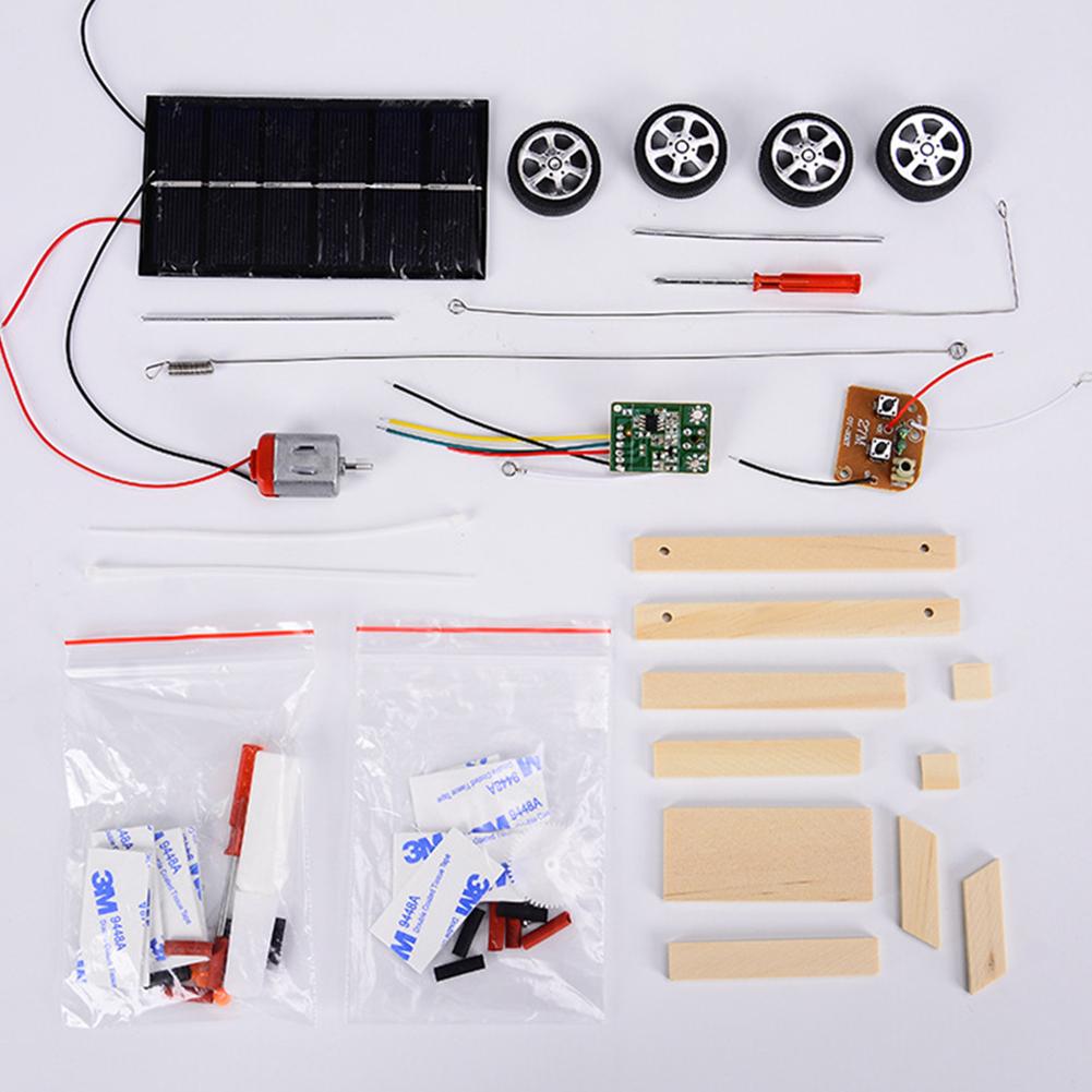DIY Wooden Assemble Solar Car Creative Invention Kids Hands-On Motor Skill Active Thinking Electronic Kit STEM Educational Toy