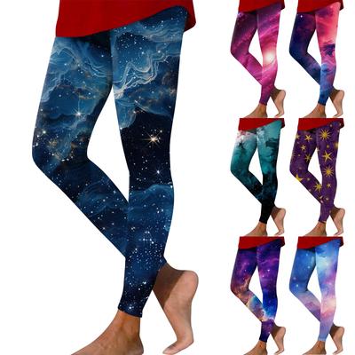 Kadın Modası Baskılı Elastik Bel Dar Kesim Elastik Yoga Günlük Pantolon