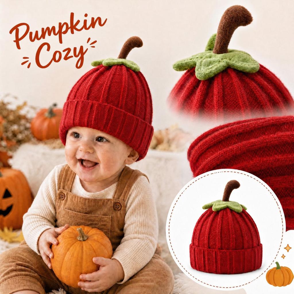 Baba tök kötött sapka Halloweenre, Meleg és vastag őszre és télre