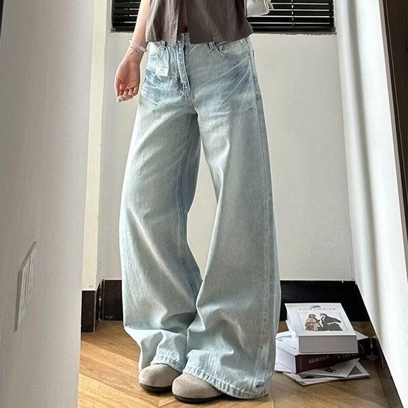 Women s American Retro Washed Wide-Leg Jeans XS