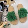 Flat-bottomed Cool Slippers Women's Outer Wear 2025 New Spring and Summer Korean Version of Versatile Fashion Flower Girl One-word Slippers