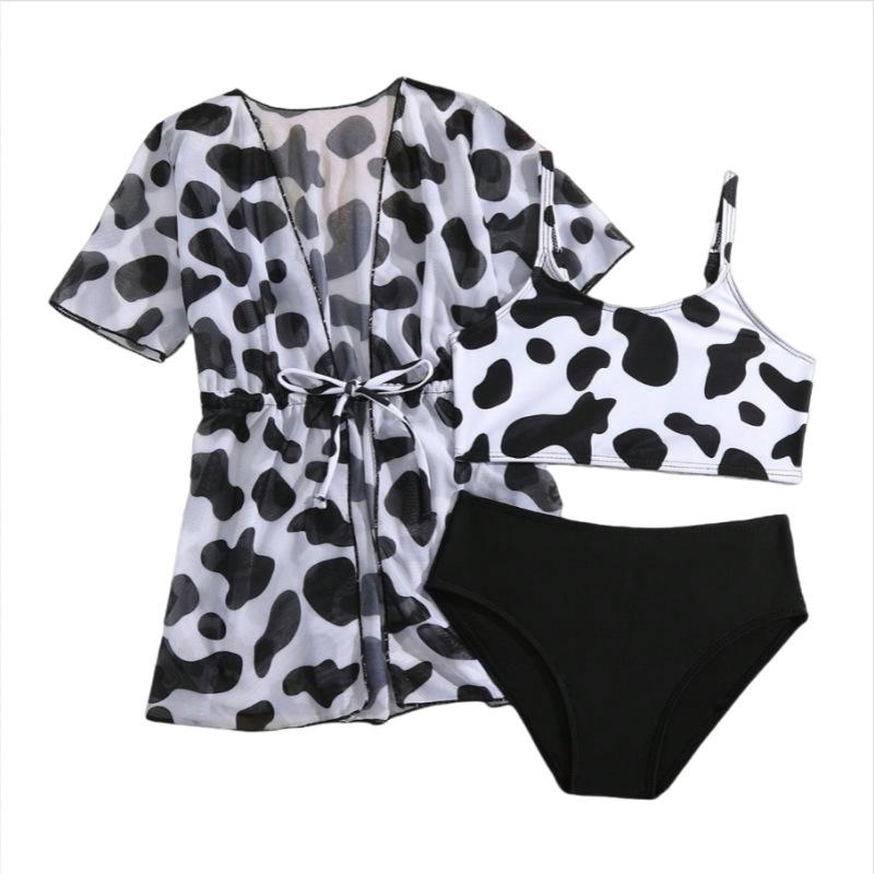 

2024 Cute High-End Kids Three-Piece Swimsuit Set with Sun Protection Size 9Y