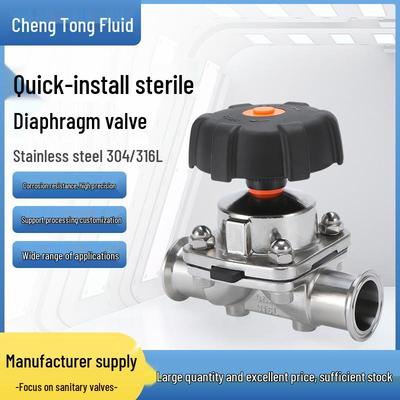 Gai Mei Aseptic Diaphragm Valve with 304/316L Stainless Steel, Sanitary Food Grade, Clamp Quick-Install