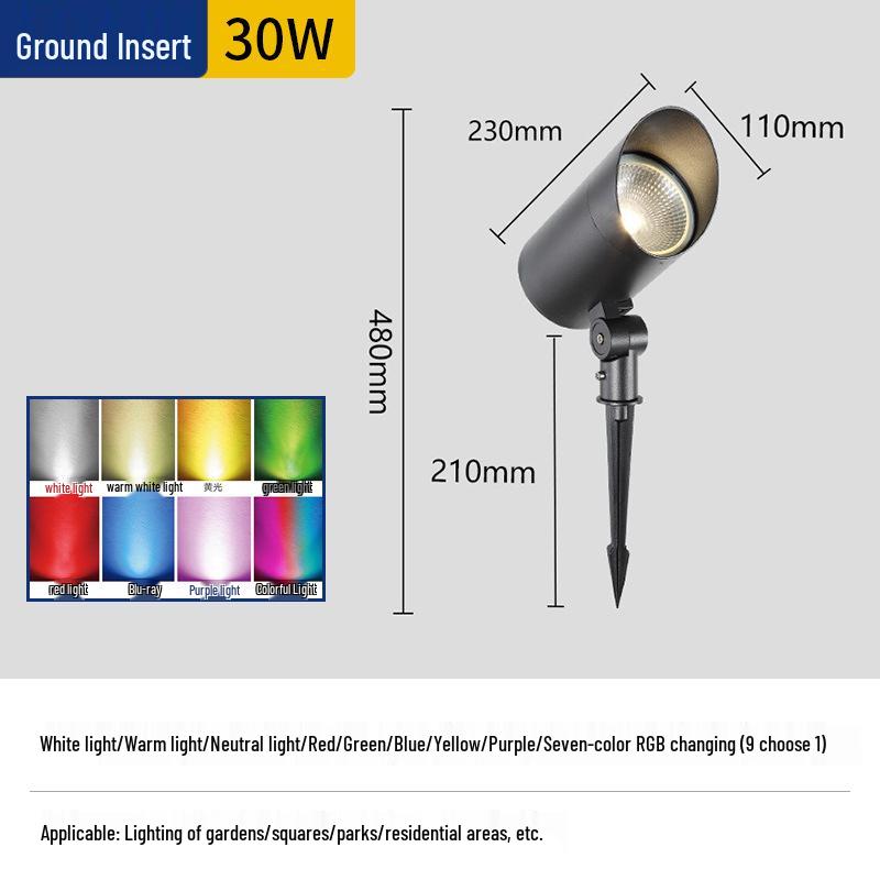 LED Waterproof Outdoor Spotlight: Seven-Color Tree Projection Lawn Light for Villa Landscapes