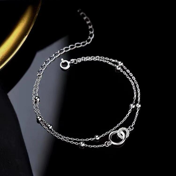 Seiko 925 Silver Möbius Double-Layer Women's Bracelet - Korean Style, High-End, Exquisite Design