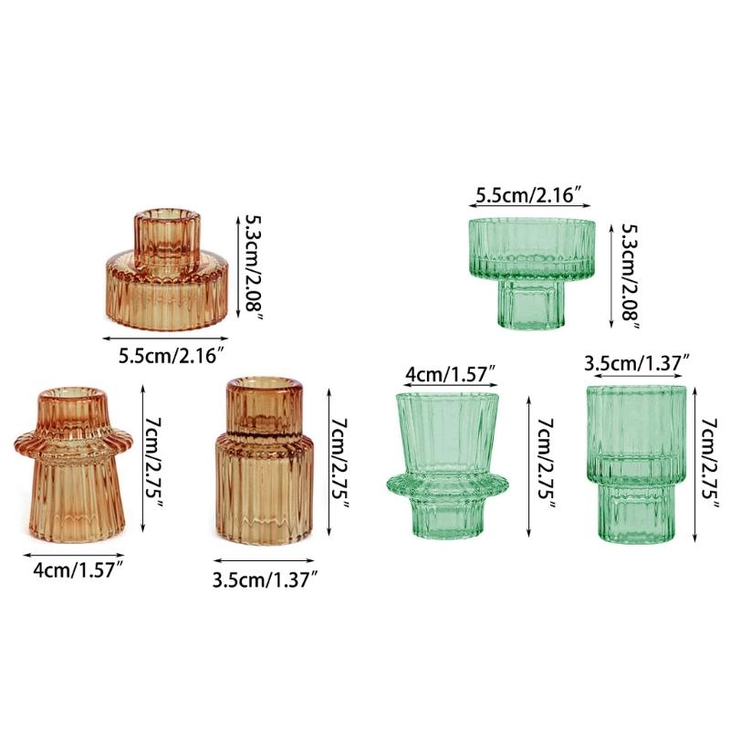 Vertical Stripe Candle Holder Clear Glass Candle Holder Tea Light Holder Centerpiece for Weddings Restaurant Parties