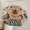 1pc Capybara Kitchen Adventure Umbrella with Plastic Handle,Suitable for All Seasons Home Travel Outdoor UmbrellaDD176
