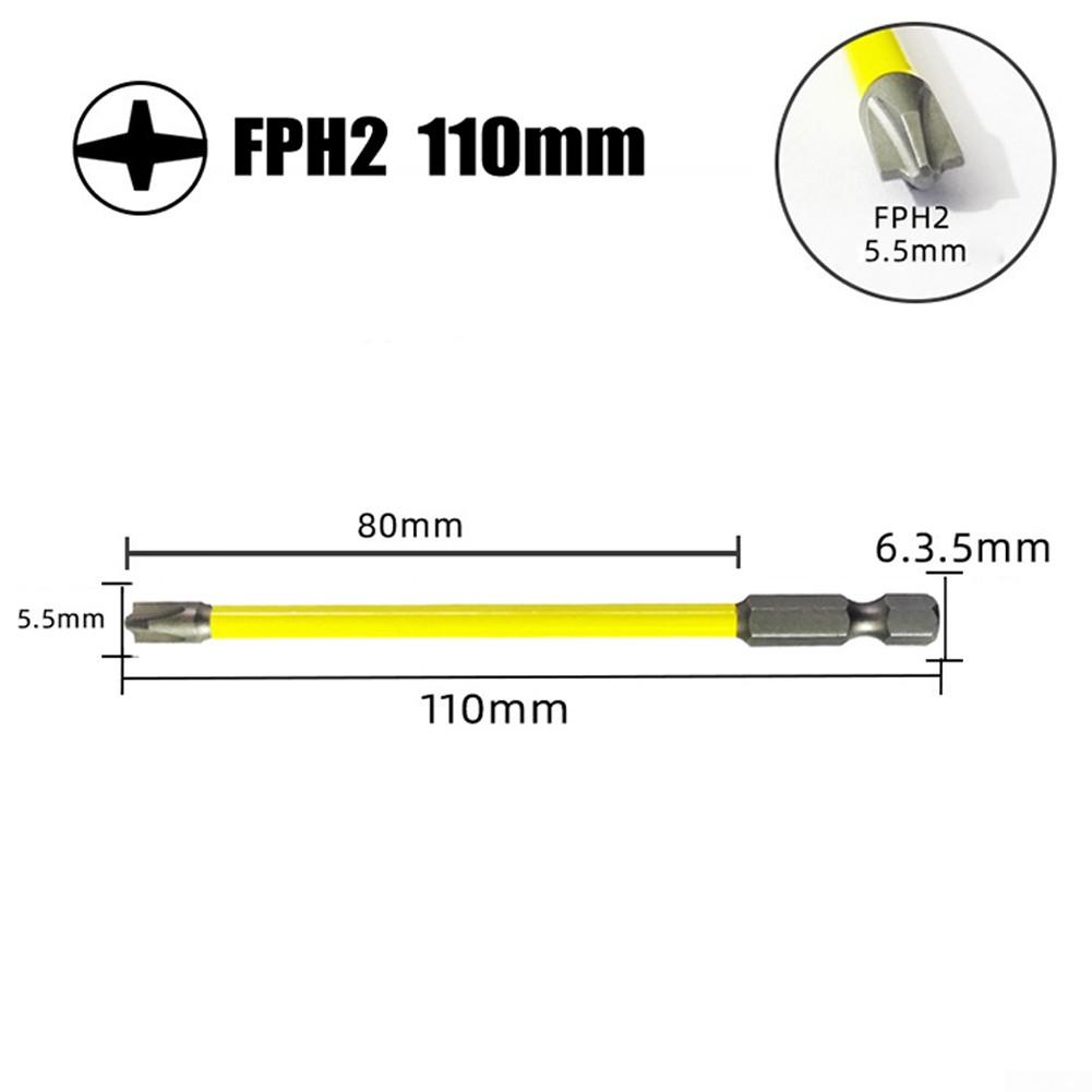 Set van 6 magnetische schroevendraaierbits met antislipgreep en magnetische bit (25-150 mm, 6 lengtes