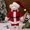 Adorable Christmas Standing Bear Plush Toy Cute Red Bear Figurine For Holiday Decor