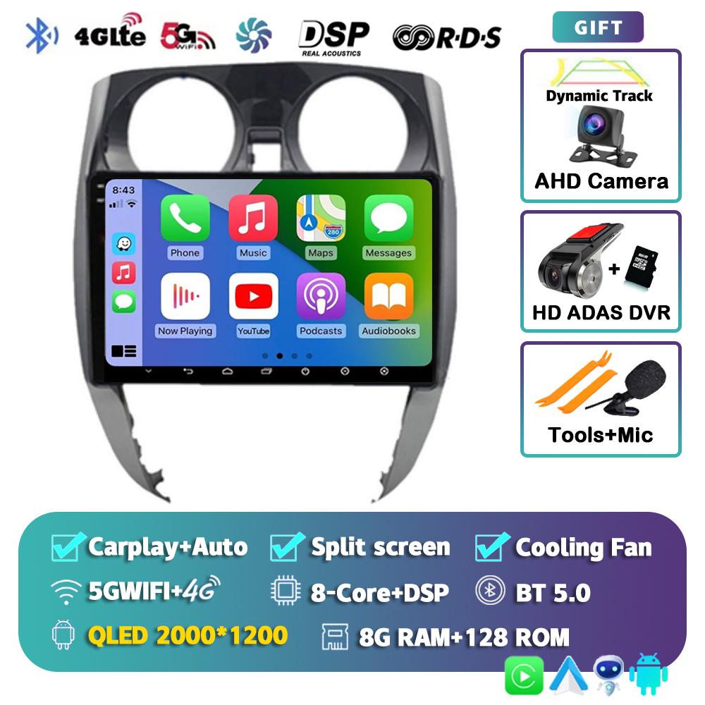 Android 14 Carplay Auto Car Radio For Nissan Note 2 E12 2012 -2021 Multimedia Player GPS Stereo Navigation WIFI+4G DSP 360Camera