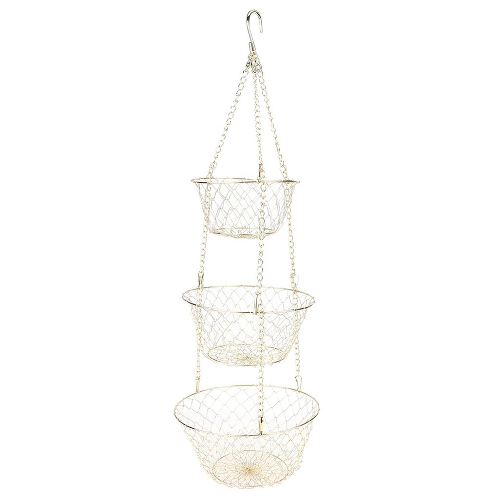 Multifunction 3 Tier Removable Hanging Fruit Baskets Vegetable Storage Organizer for Kitchen Garden