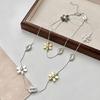 Flower Flower Necklace Adjustable Length Necklace Evening Party Necklace Alloy Texture Present for Fashion Enthusiasts