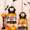 2 Stück Halloween Türhänger Schilder, Holz Kürbis Fledermaus Türknauf Hänger für Zuhause Schlafzimmer, Feiertagsparty Deko